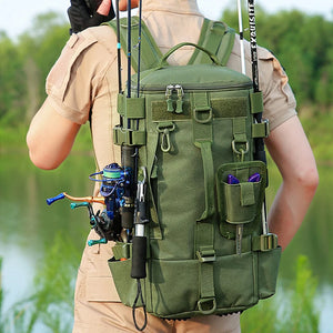 Multifunctional Fishing Backpack For Men Large Capacity Rod Storage