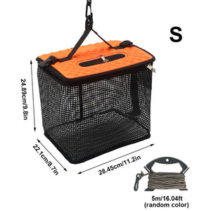 Floating Fish Basket for Caught Fish Foldable Fishing Holder